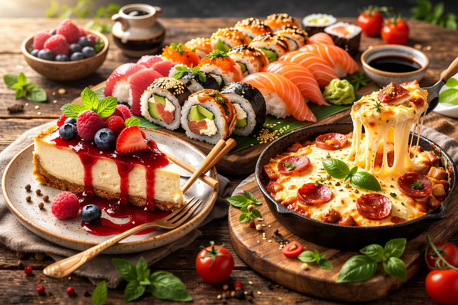 Receitas Virais 2026: Sushi, Cheesecake e Salada Crocante!
