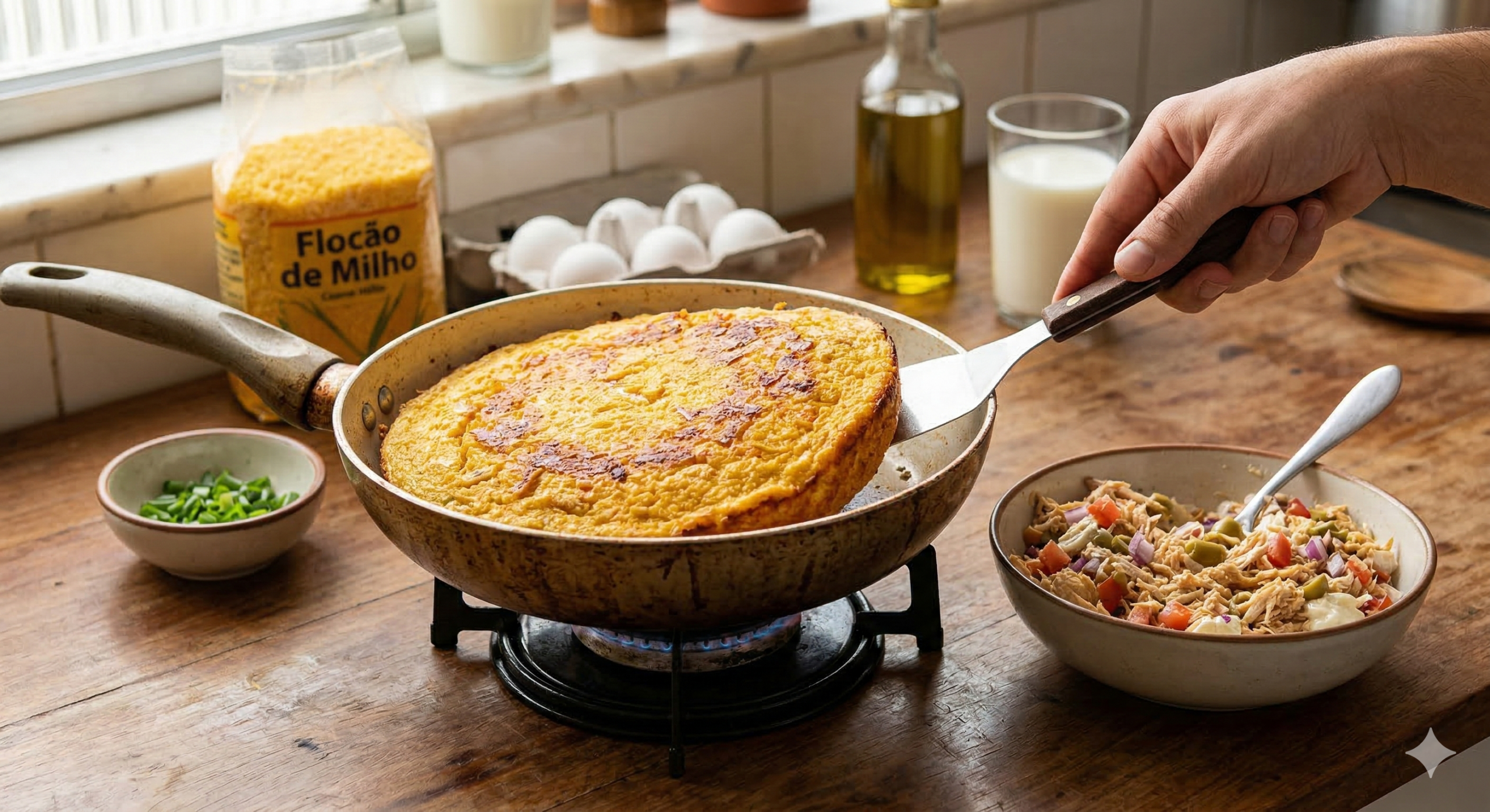Torta de Frango com Flocão na Frigideira: Receita #1 em 2026