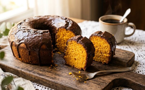 Bolo de Cenoura Fofinho da Vovó com Casquinha Crocante de Chocolate