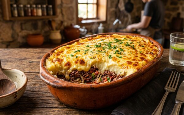 Escondidinho de Carne Seca com Mandioca Cremosa e Queijo Gratinado: Receita Raiz da Vovó