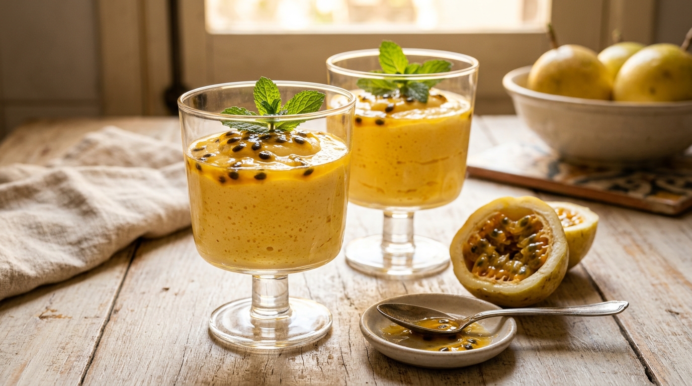 Mousse de Maracujá Cremoso com 3 Ingredientes da Vovó Sem Gelatina